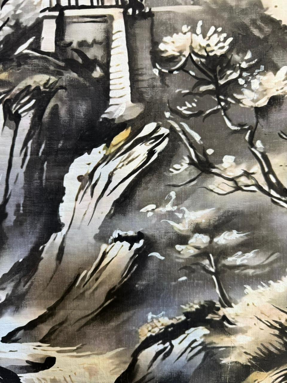 Ink Mountains Temple on the Cliff