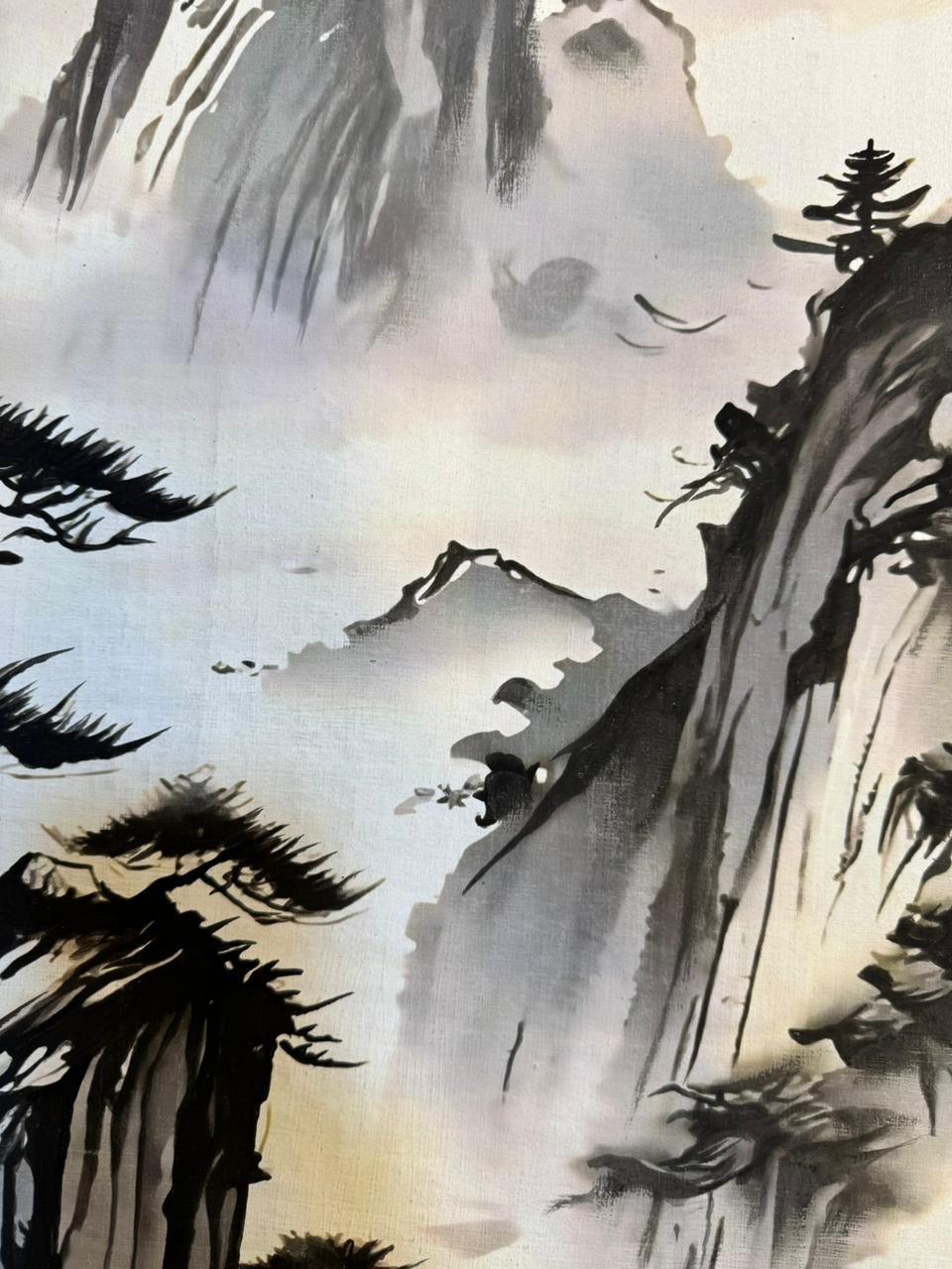 Ink Mountains Temple on the Cliff