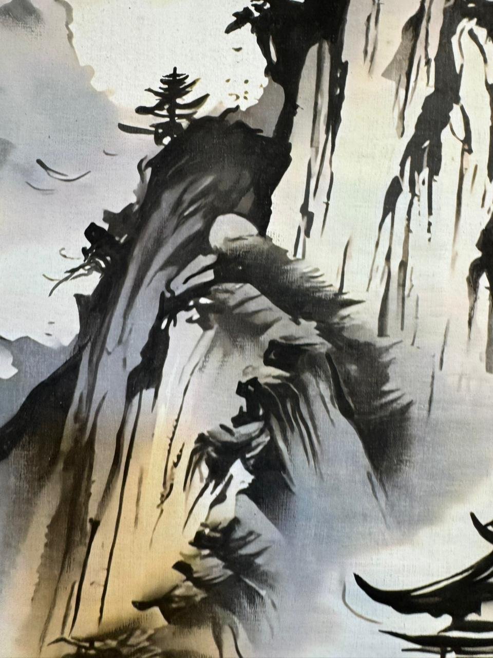 Ink Mountains Temple on the Cliff