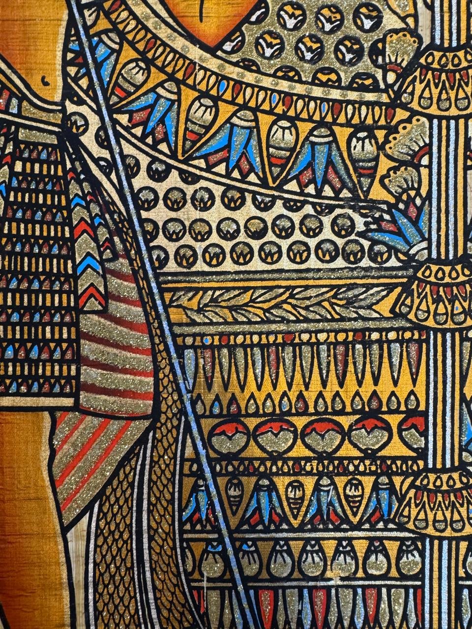 Pharaoh and Queen Offering Lotus and Papyrus Flowers